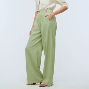 Madewell The Harlow Light Green Wide-Leg Pants